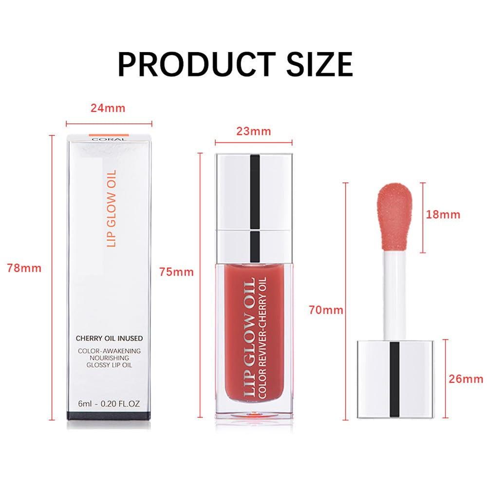 Fovcos Hydrating Lip Oil on lips creates a light, transparent glow.