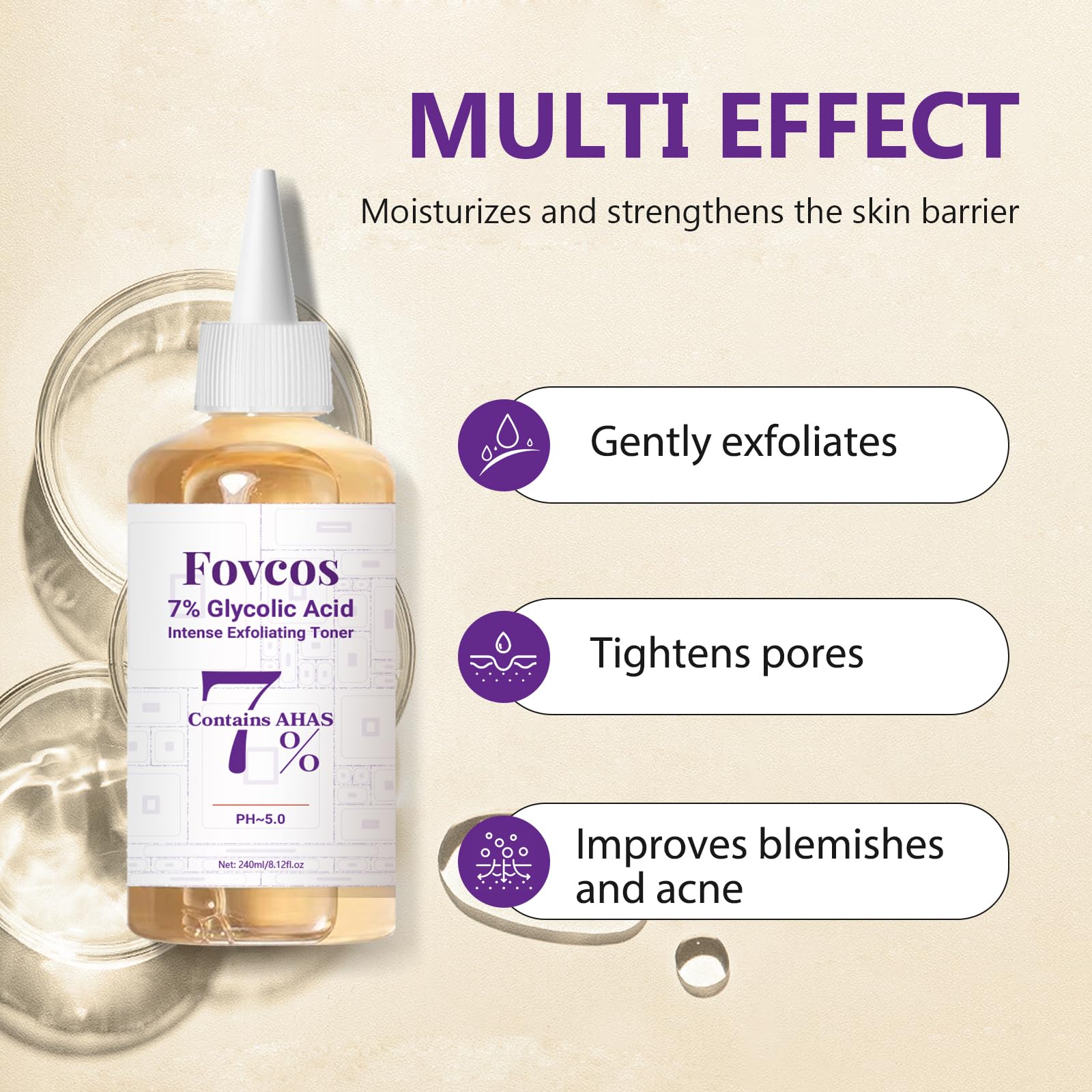 Fovcos toner with oil control and deep cleanse for all-day freshness