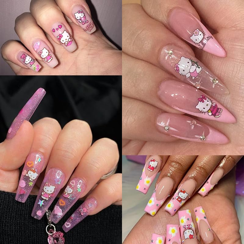 Foweso 3D cat decals add playful charm to any manicure.
