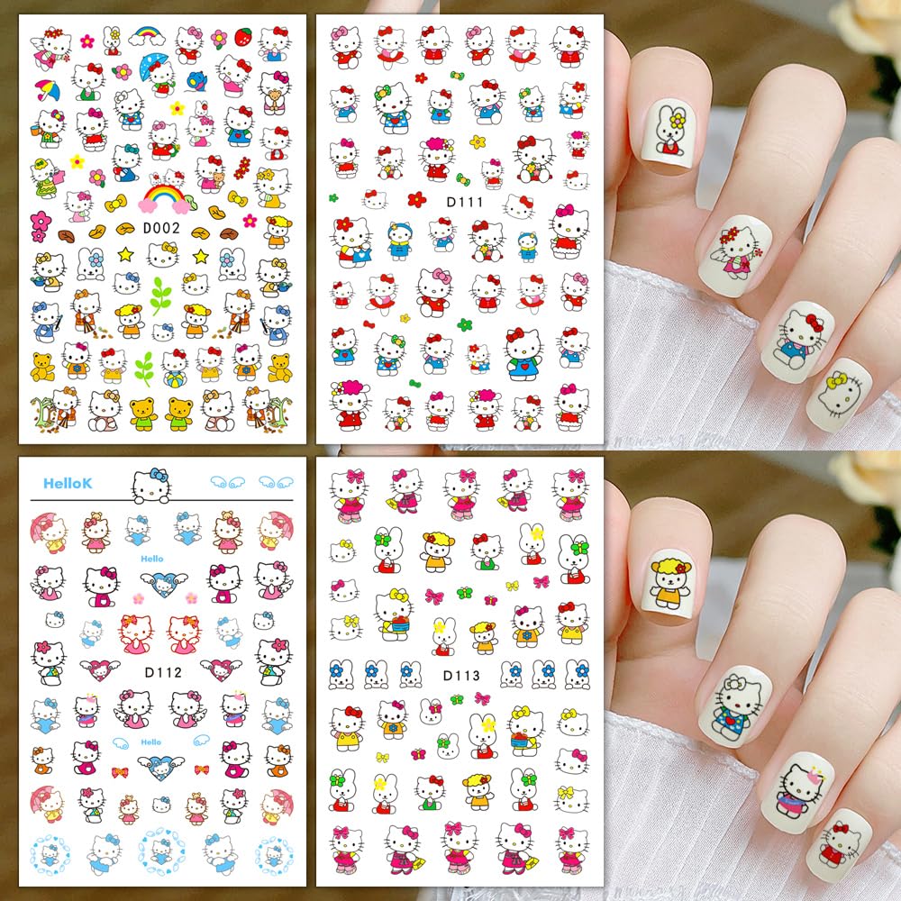Foweso bear-cat pattern nails offer cute, versatile detailing for daily wear.