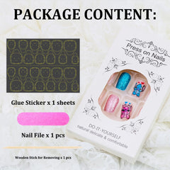 Foweso blue monster accents nails add playful charm to casual looks