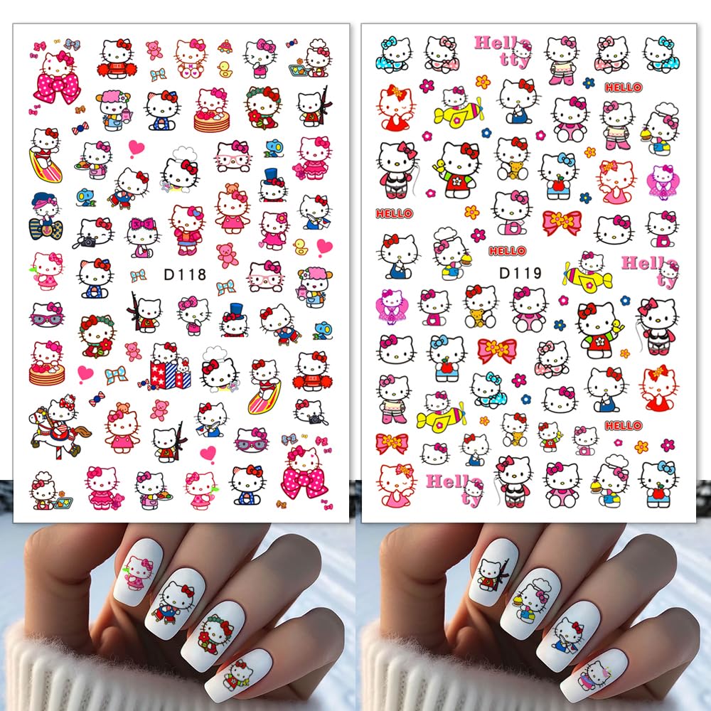Foweso cartoon nail stickers 3D design enable quick salon-like accents at home.