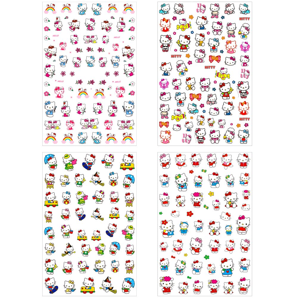 Foweso easy-peel cat decals simplify DIY nail designs.