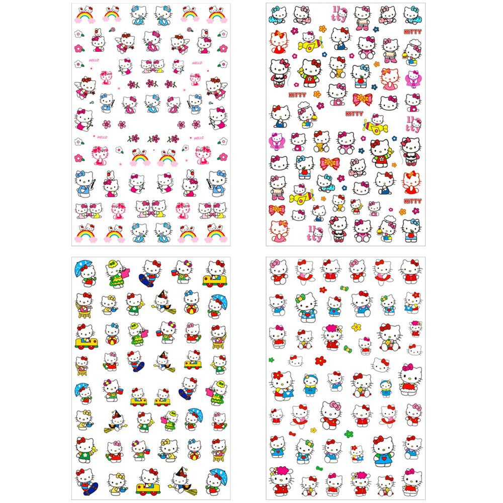 Foweso easy-peel cat decals simplify DIY nail designs.