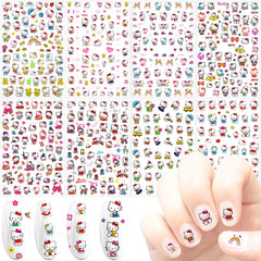 Foweso eight sheets cartoon cat nail stickers for quick manicure fun.