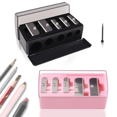 FOWSRHRG 5-hole long-point sharpener in black and pink, close-up for precise pencil points.