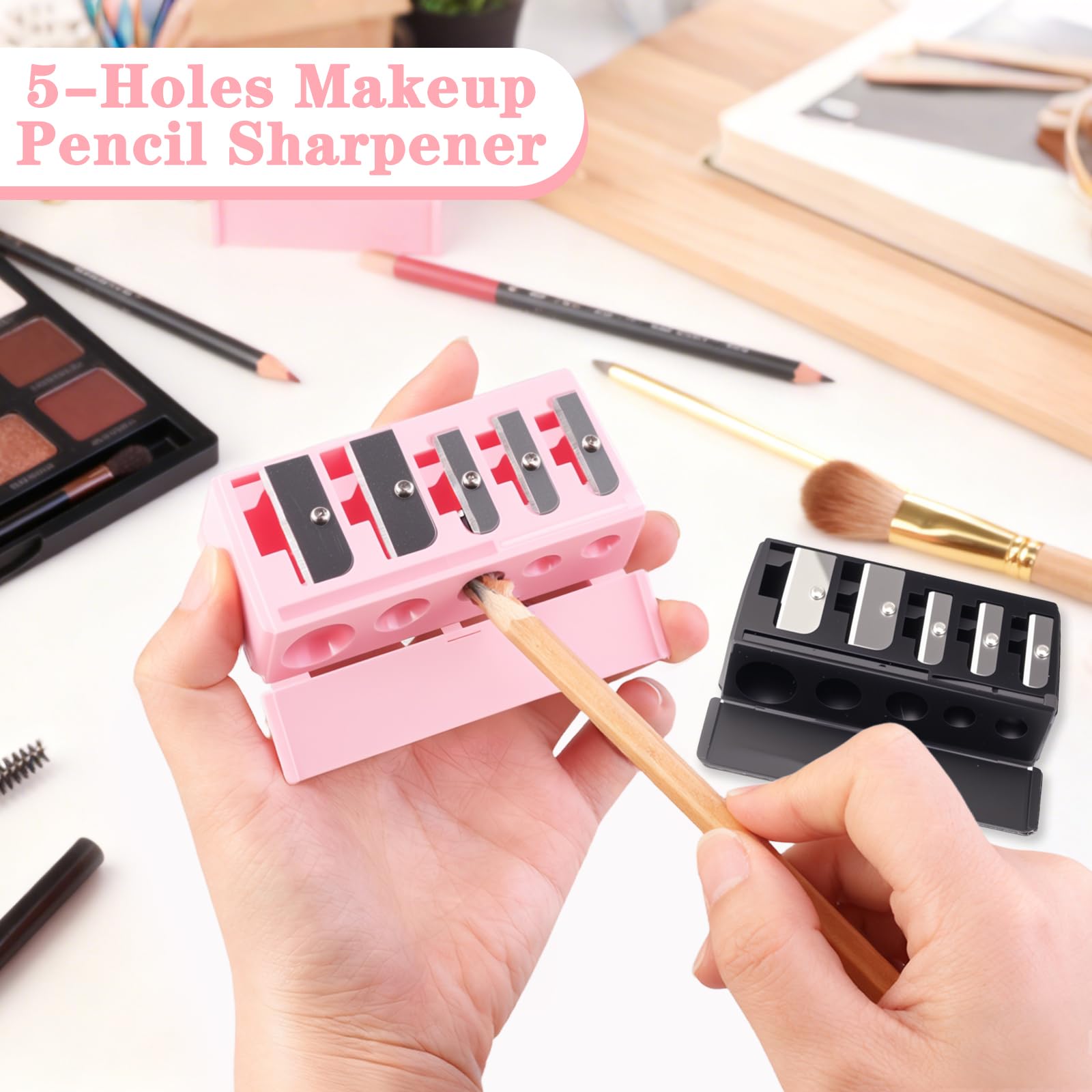 FOWSRHRG eyebrow sharpener 5-hole, durable blades for defined brow tips.