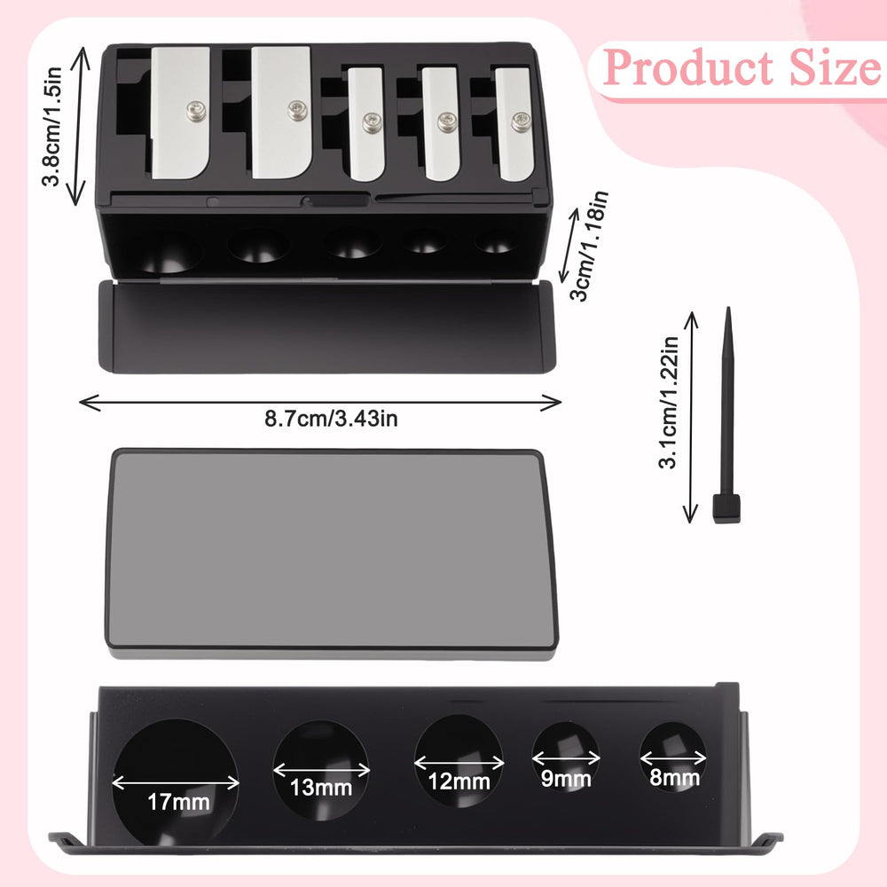 FOWSRHRG 5-hole sharpener for eyeliner, compact travel-friendly design for precise tips.