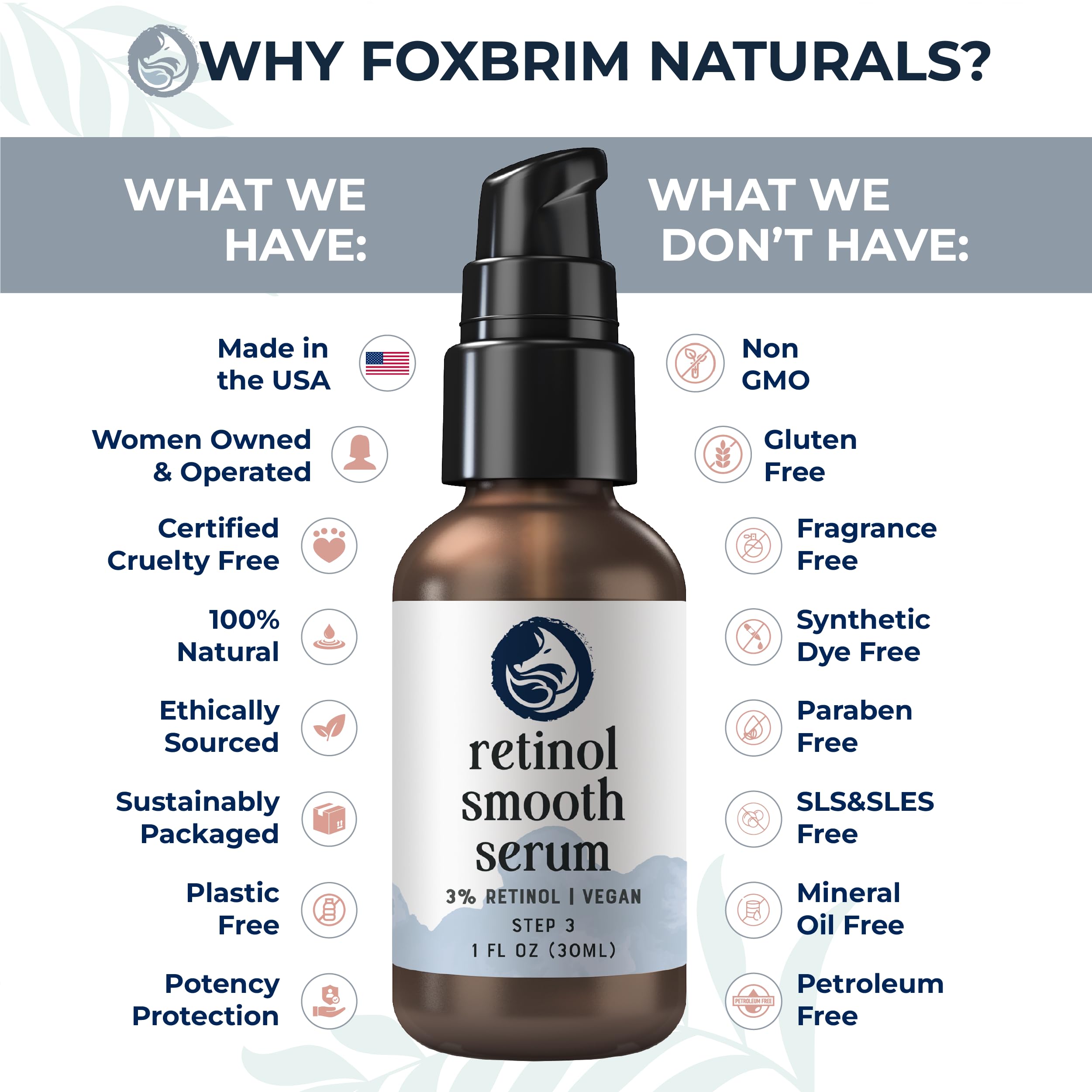 Foxbrim Naturals gotu kola tea botanicals highlight gentle skin support.