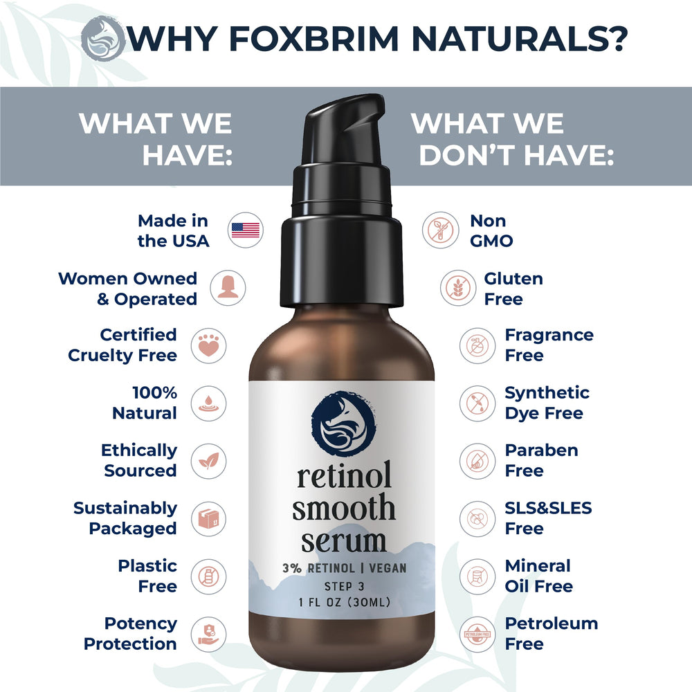 Foxbrim Naturals gotu kola tea botanicals highlight gentle skin support.