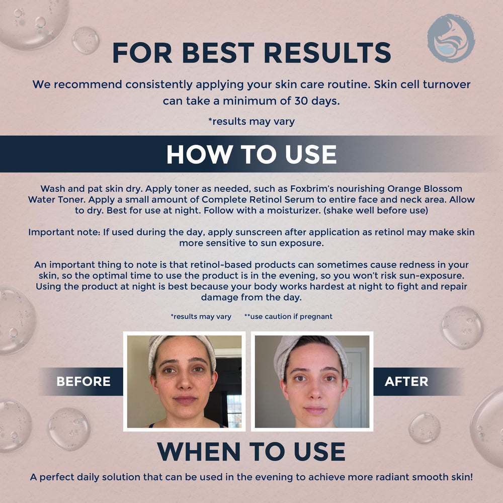 Foxbrim Naturals hyaluronic acid solution for hydrated, plump skin.