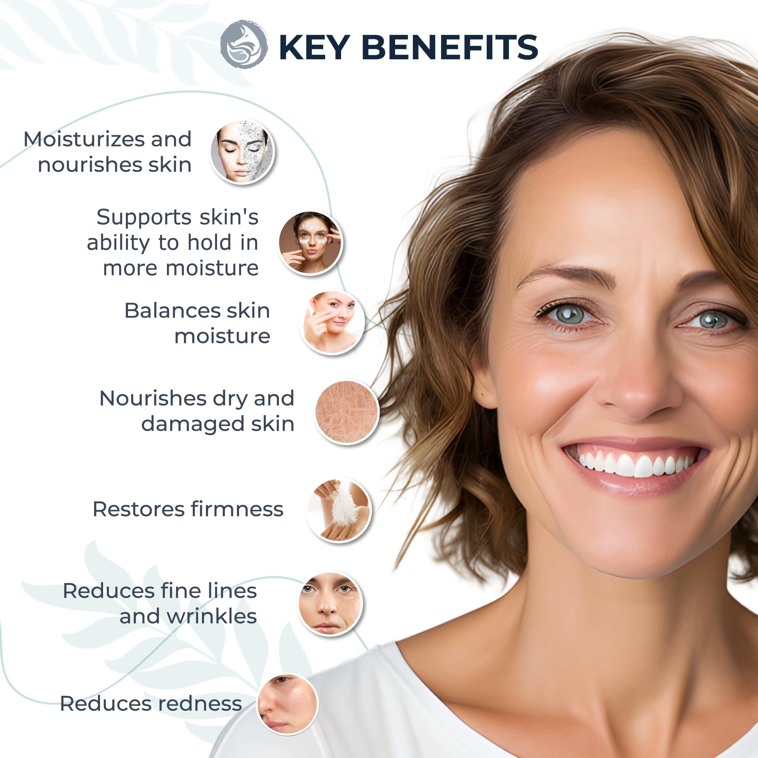 Foxbrim Naturals Hyaluronic Serum ingredients panel shows vegan, cruelty-free formula.