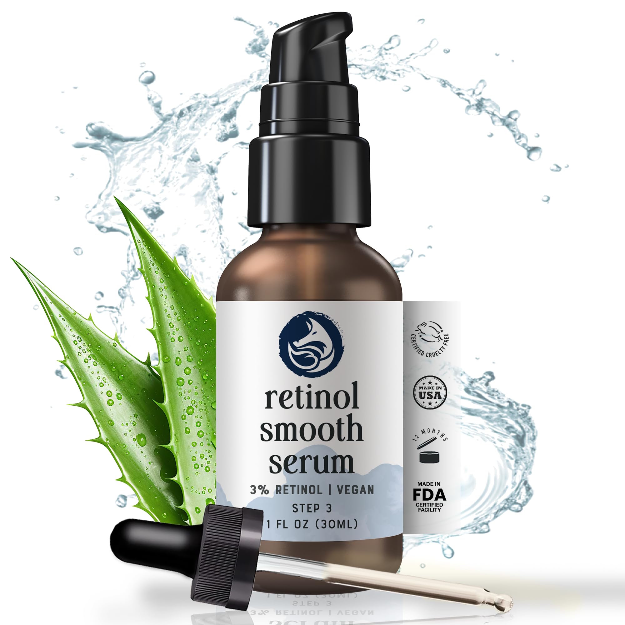 Foxbrim Naturals Retinol Serum bottle ready for nightly routine.