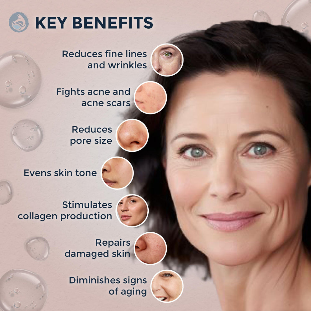 Foxbrim Naturals retinol serum dropper dispensing a precise amount.