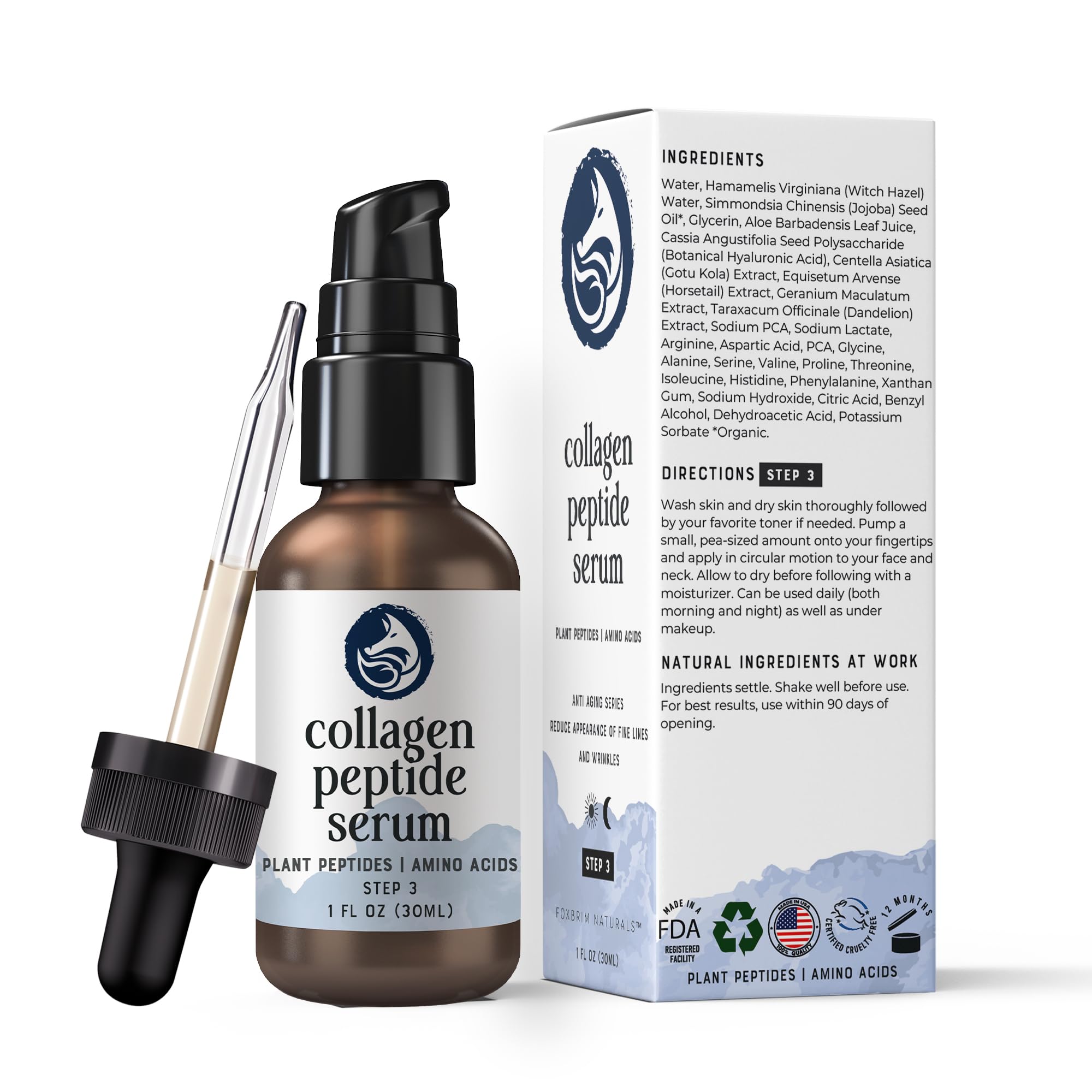 Foxbrim Naturals label highlights vegan, fragrance-free skincare options