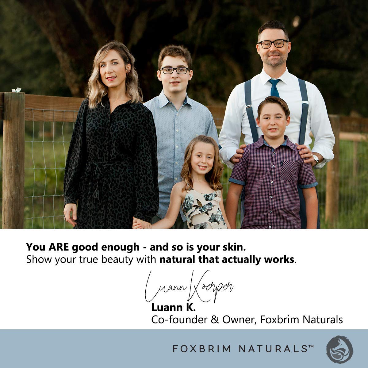 Foxbrim Naturals toner packaging in small-batch production