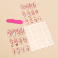 FOXIIU floral butterfly design nails for easy at-home manicure.