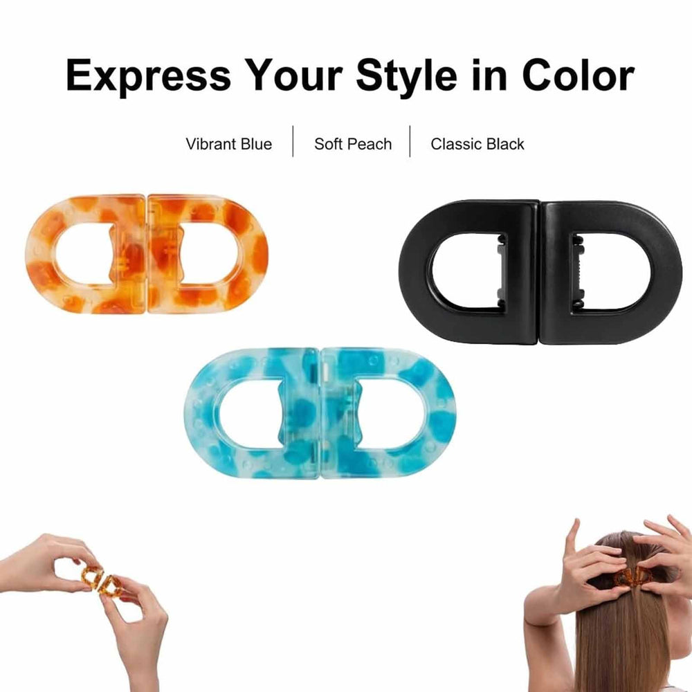 FOYA peach clip offers soft color and gentle hold.