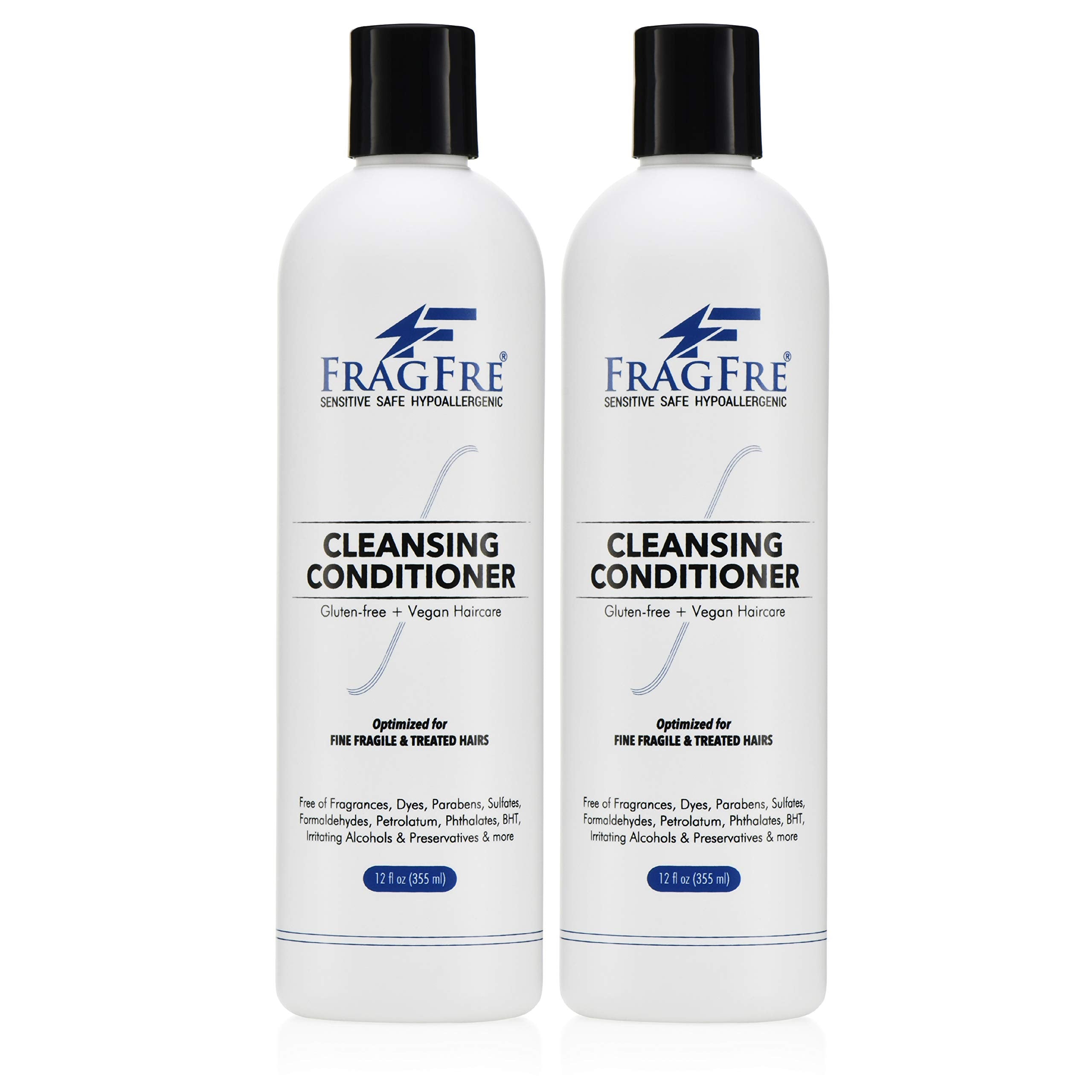 FRAGFRE cleansing conditioner bottle closeup for gentle cleansing of fine hair