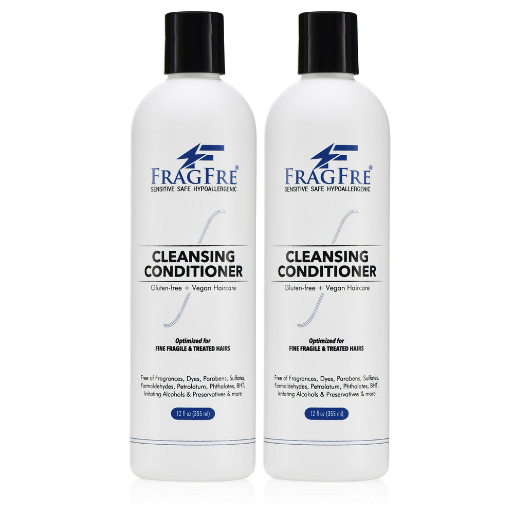 FRAGFRE cleansing conditioner bottle closeup for gentle cleansing of fine hair
