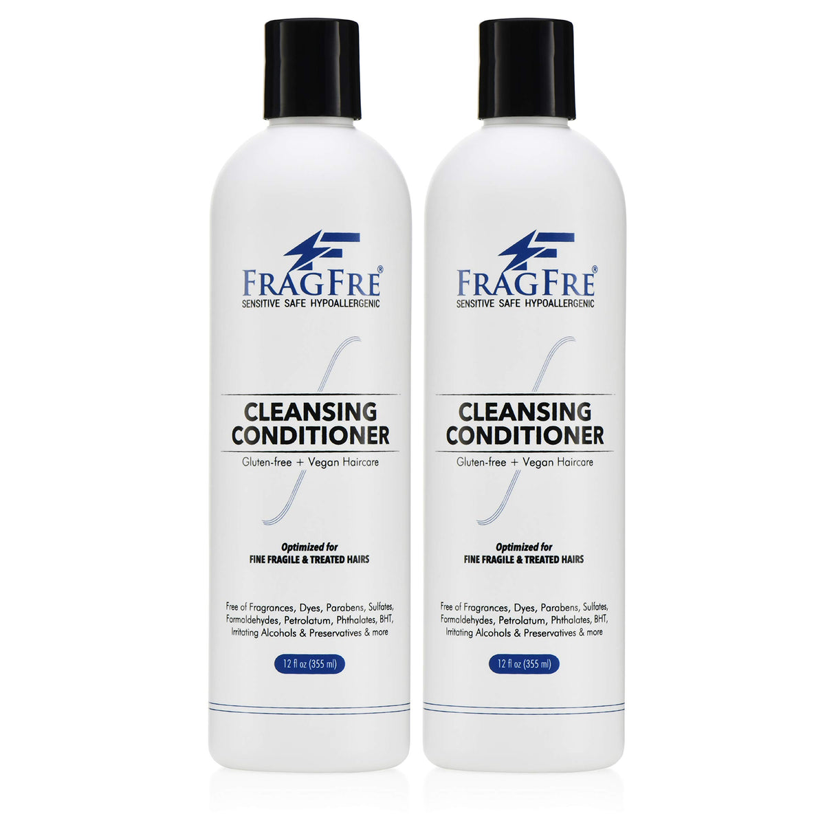 FRAGFRE cleansing conditioner bottle closeup for gentle cleansing of fine hair