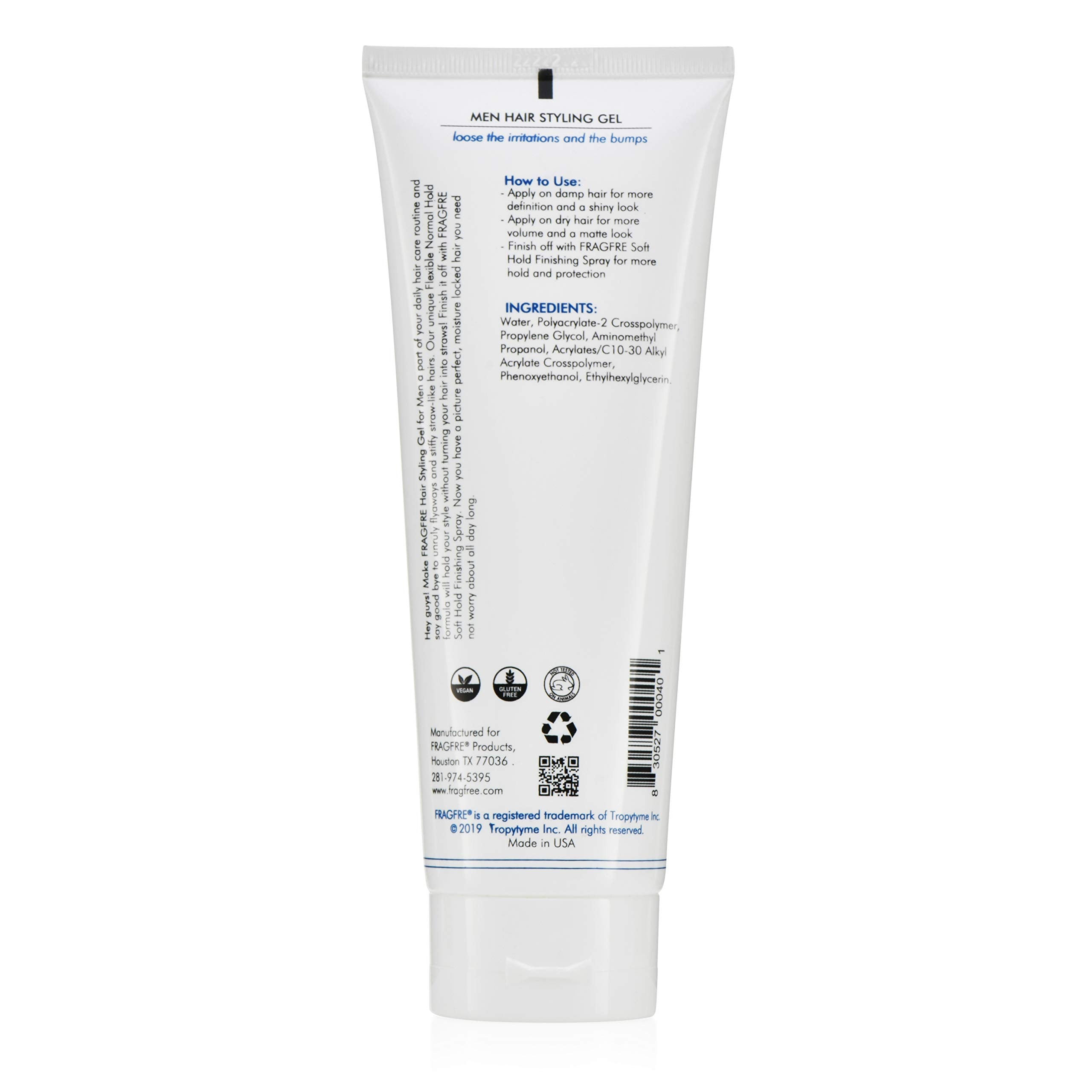 FRAGFRE hypoallergenic gel is skin-friendly for sensitive scalps.