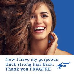 FRAGFRE Intense Hydrating Shampoo foam on hair showing smooth, frizz-free result.