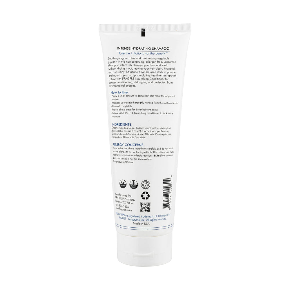 FRAGFRE Intense Hydrating Shampoo travel-friendly bottle for on-the-go moisturizing.