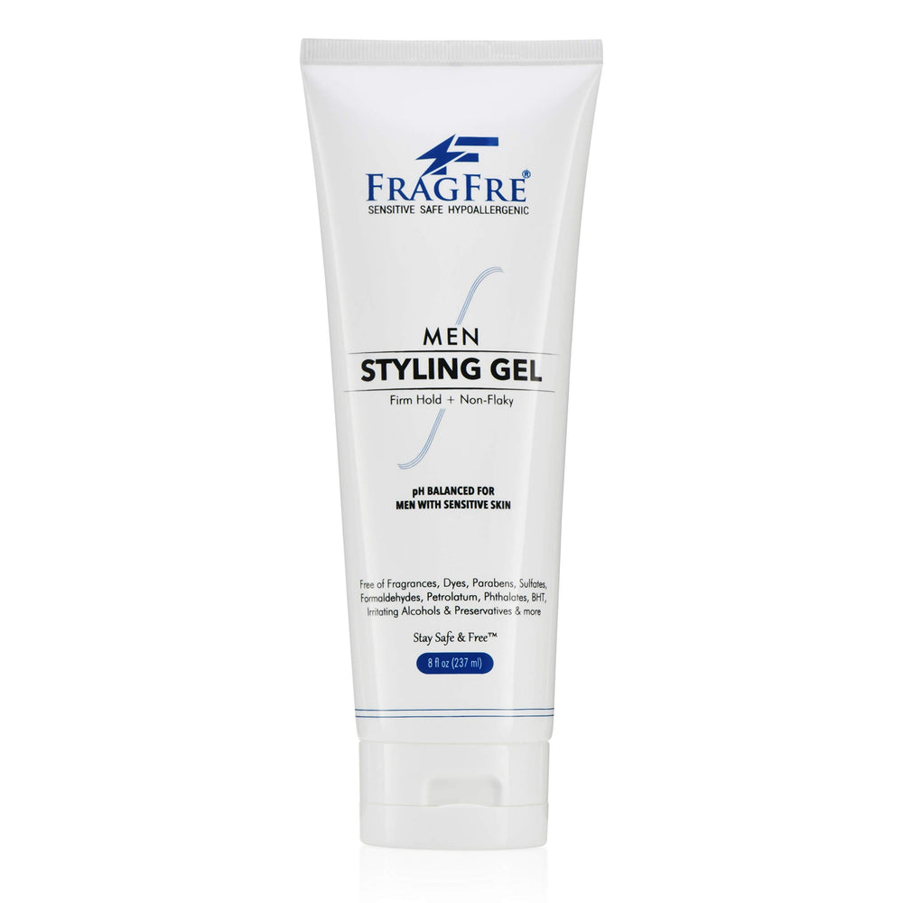 FRAGFRE men's firm hold gel bottle showing strong hold for aggressive styles