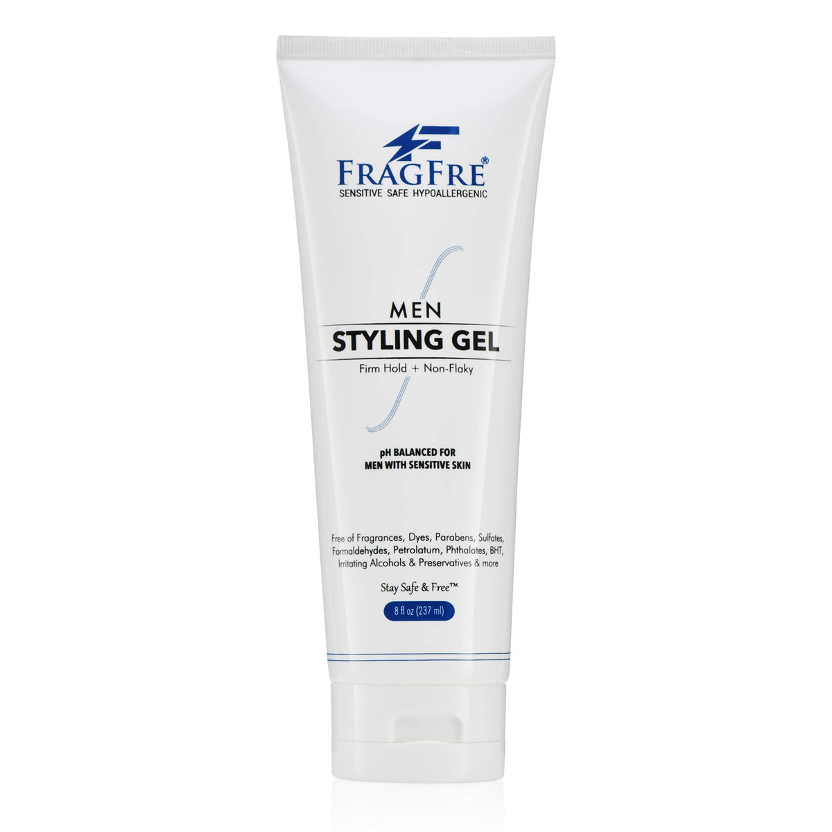 FRAGFRE men's firm hold gel bottle showing strong hold for aggressive styles