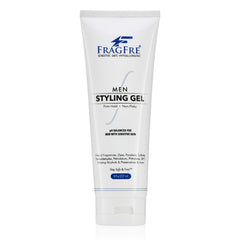 FRAGFRE men's firm hold gel bottle showing strong hold for aggressive styles
