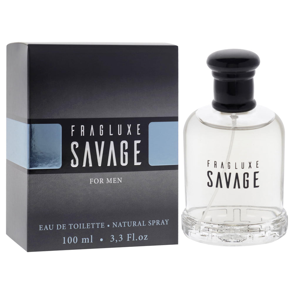 Fragluxe Savage for Men packaging box highlights premium presentation