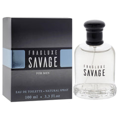 Fragluxe Savage for Men packaging box highlights premium presentation