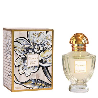 Fragonard Diamant Eau de Parfum bottle close-up, showcasing elegant packaging for daily wear.