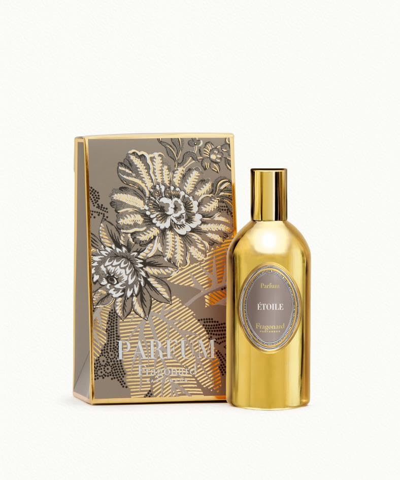 Fragonard Etoile perfume bottle 60ml, gilded spray, airy bergamot and jasmine for daily elegance.
