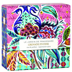 Fragonard Grenade Pivoine lifestyle shot suggests daily fragrance rituals.