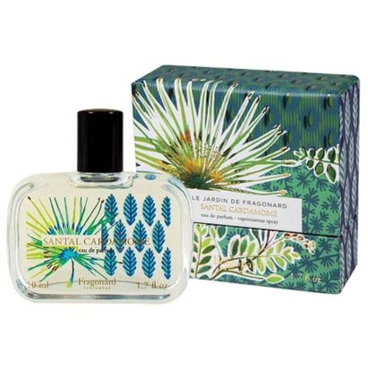 Fragonard Santal Cardamome bottle highlights warm spice for evening wear.