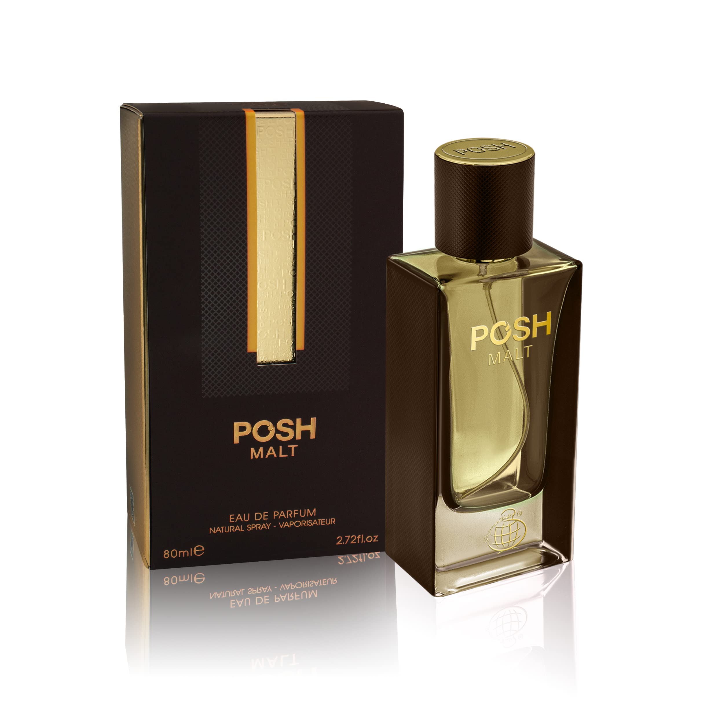 Fragrance World Posh Malt notes highlight cognac and vanilla richness