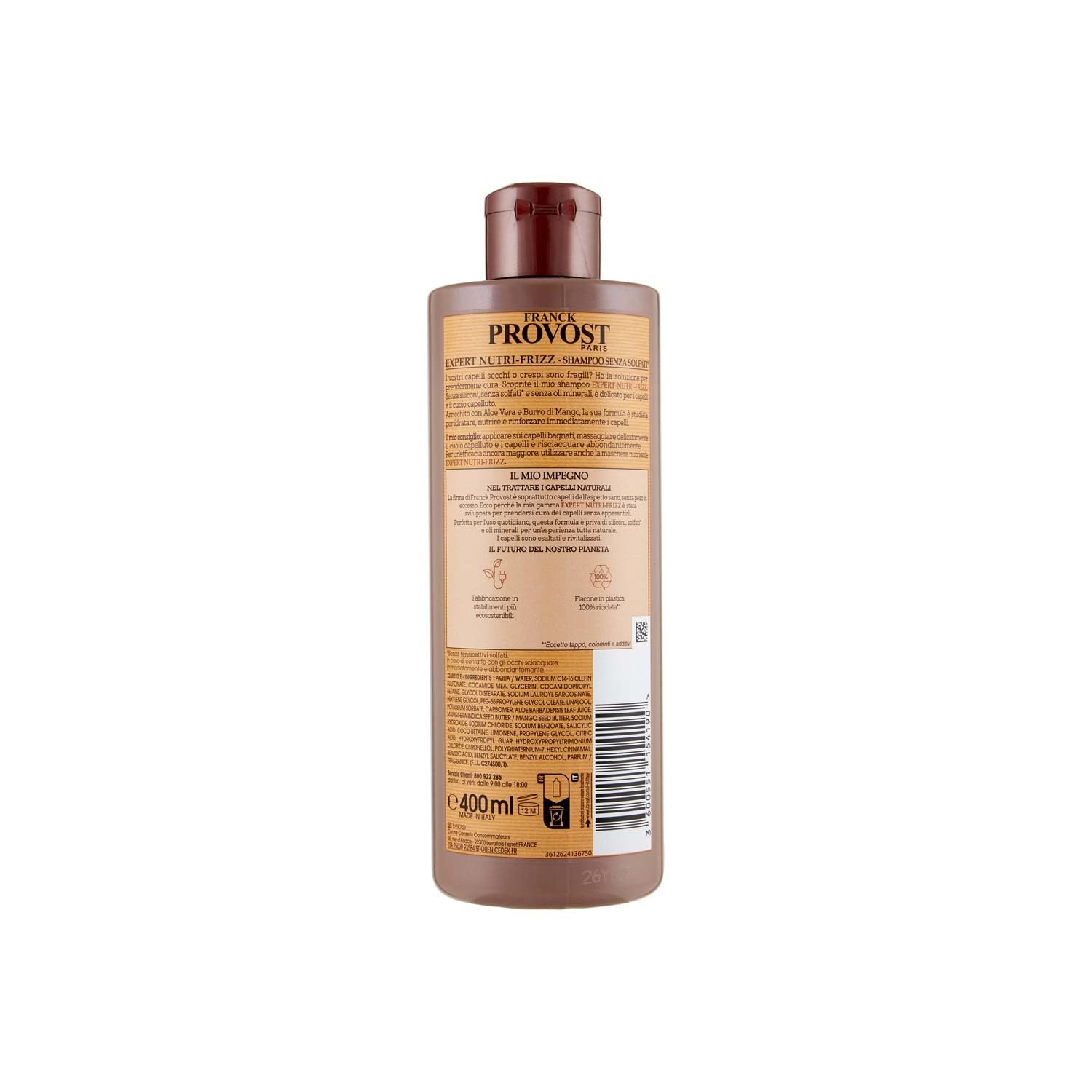 Nutri-Frizz foam-lather demonstrates gentle cleansing for frizzy hair