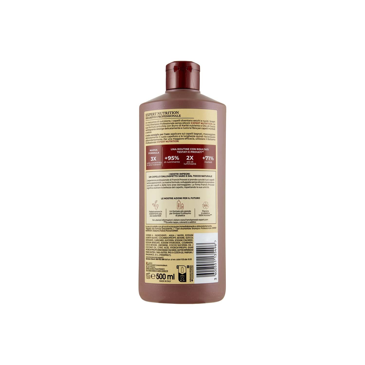 Applying Franck Provost Paris Shampoo Expert Nutrition to dry hair