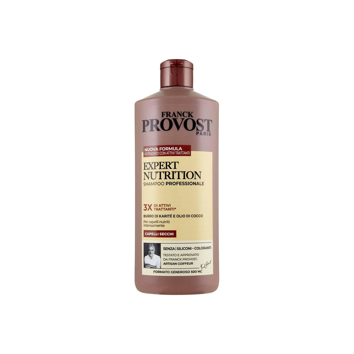 Franck Provost Paris Shampoo Expert Nutrition bottle highlighting dry hair nourishment
