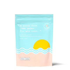 Frank Body A-Beauty Scrub jar closeup highlighting exfoliation for smoother skin