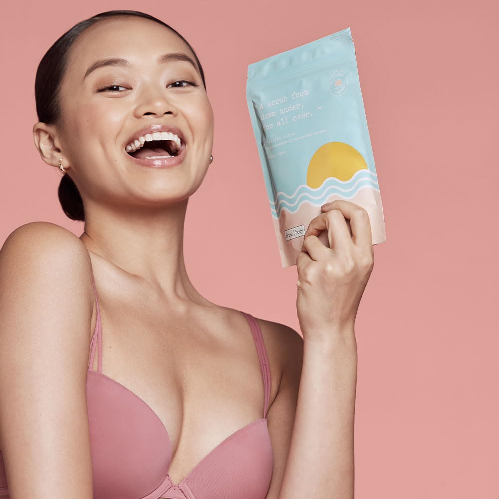Frank Body A-Beauty Scrub packaging label for easy use