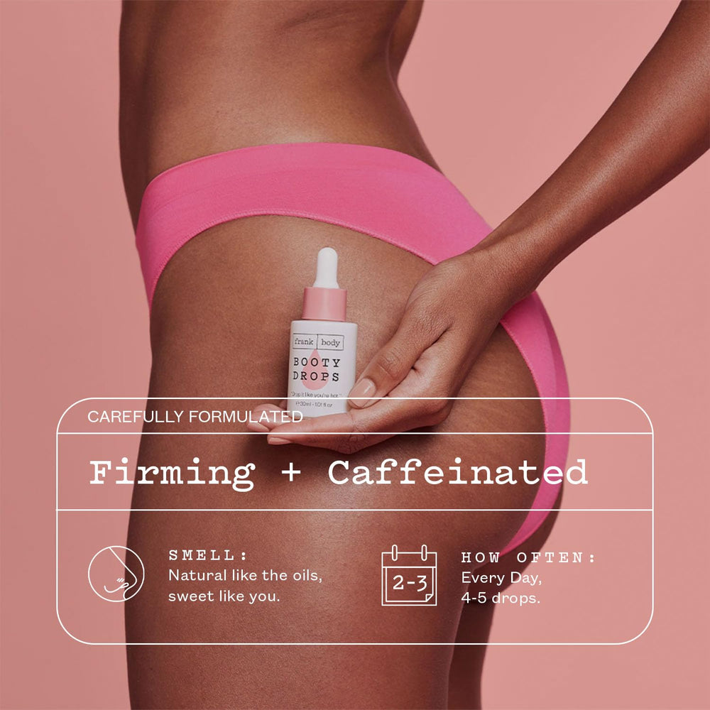 Booty Drops par frank body – parfait en complément d’une crème hydratante.
