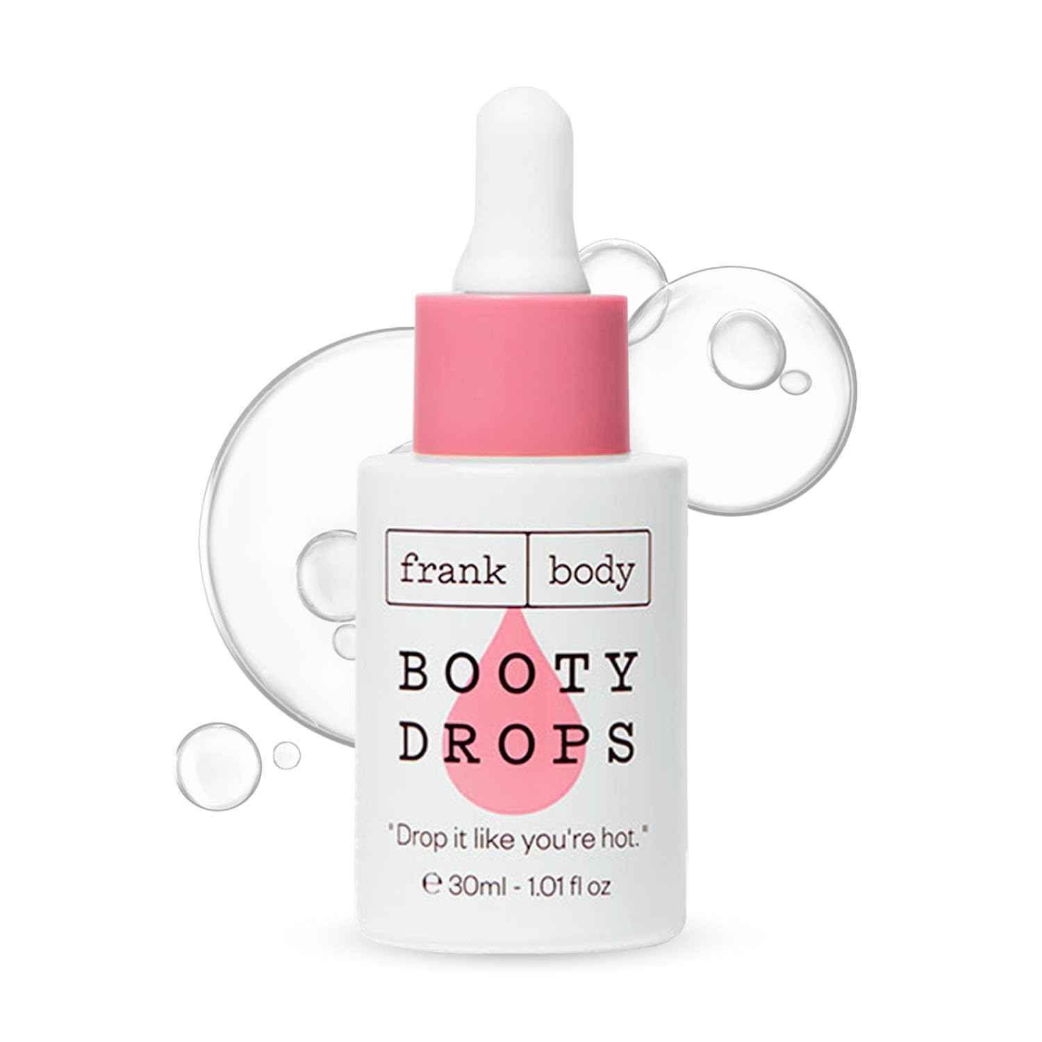 Booty Drops par frank body – bouteille élégante prête pour une hydratation légère.