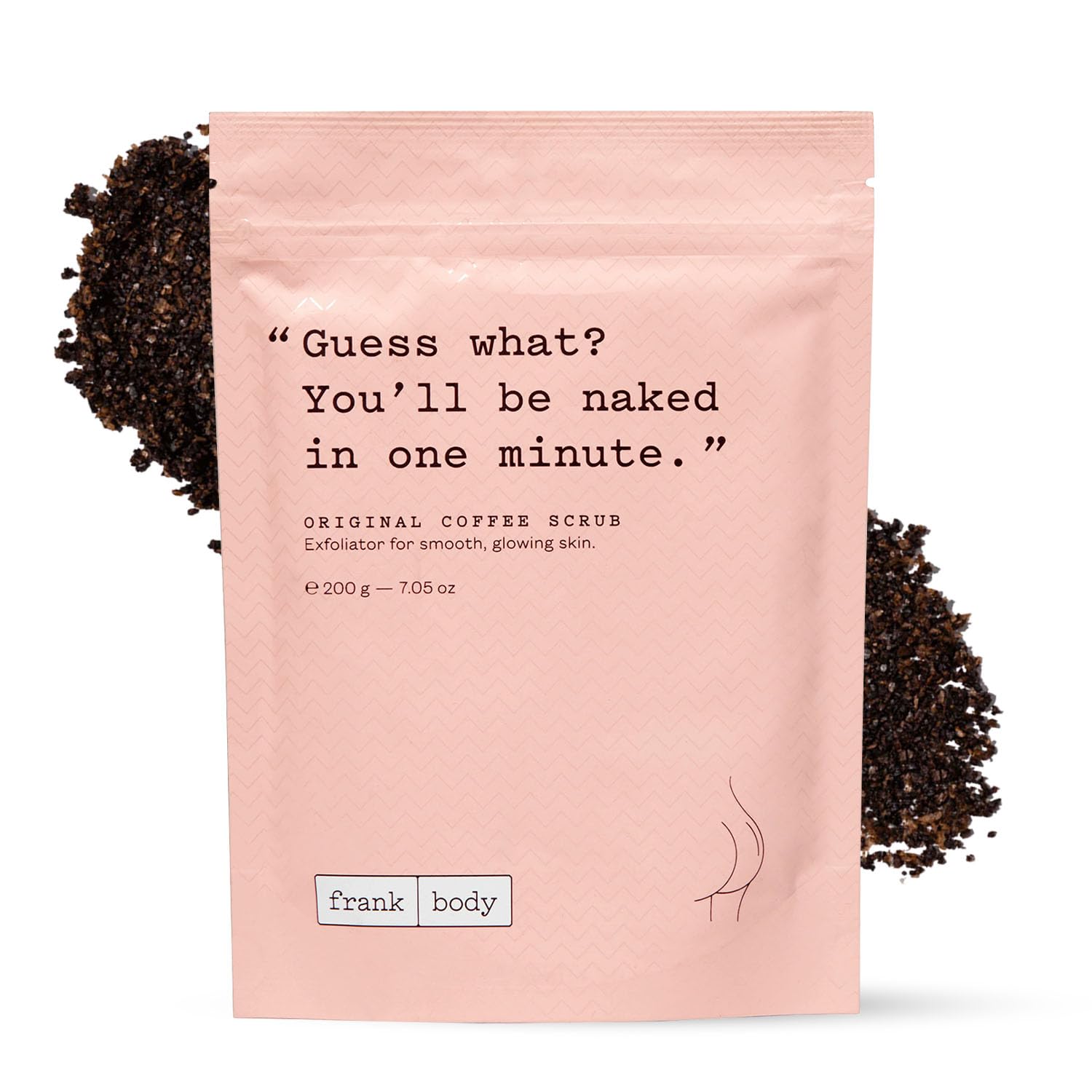 Frank Body Original Coffee Scrub packaging highlights a natural exfoliation ritual with vegan formula.