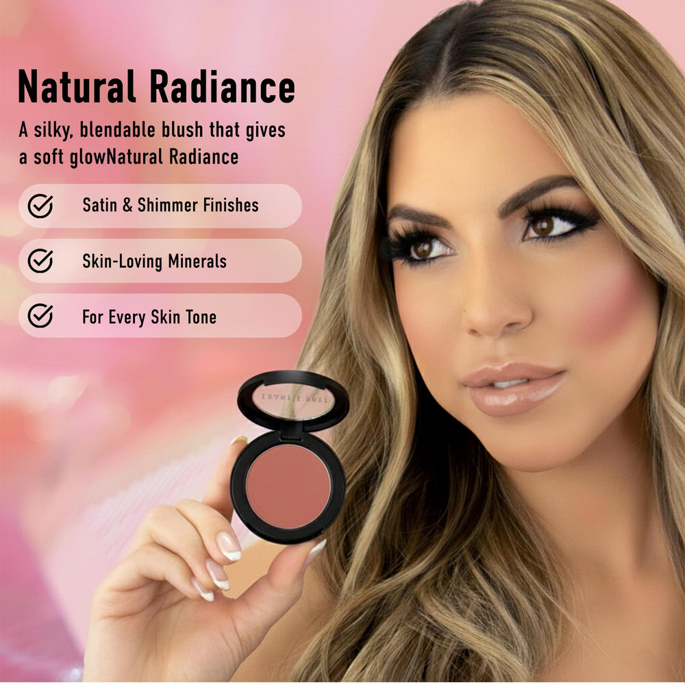 Frankie Rose Blush Passion matte and shimmer powders provide long-lasting color