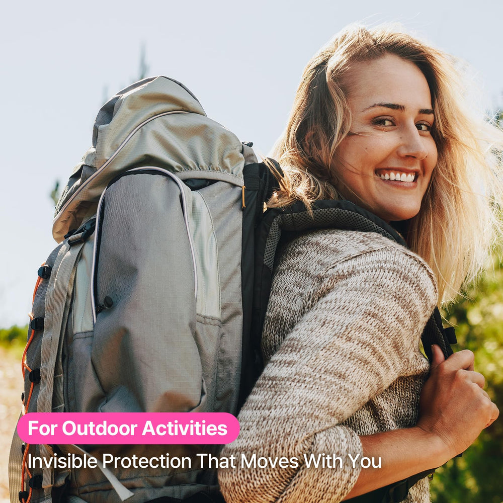 FRANZ UV Patch worn during a run showcases sweat resistant outdoor protection.