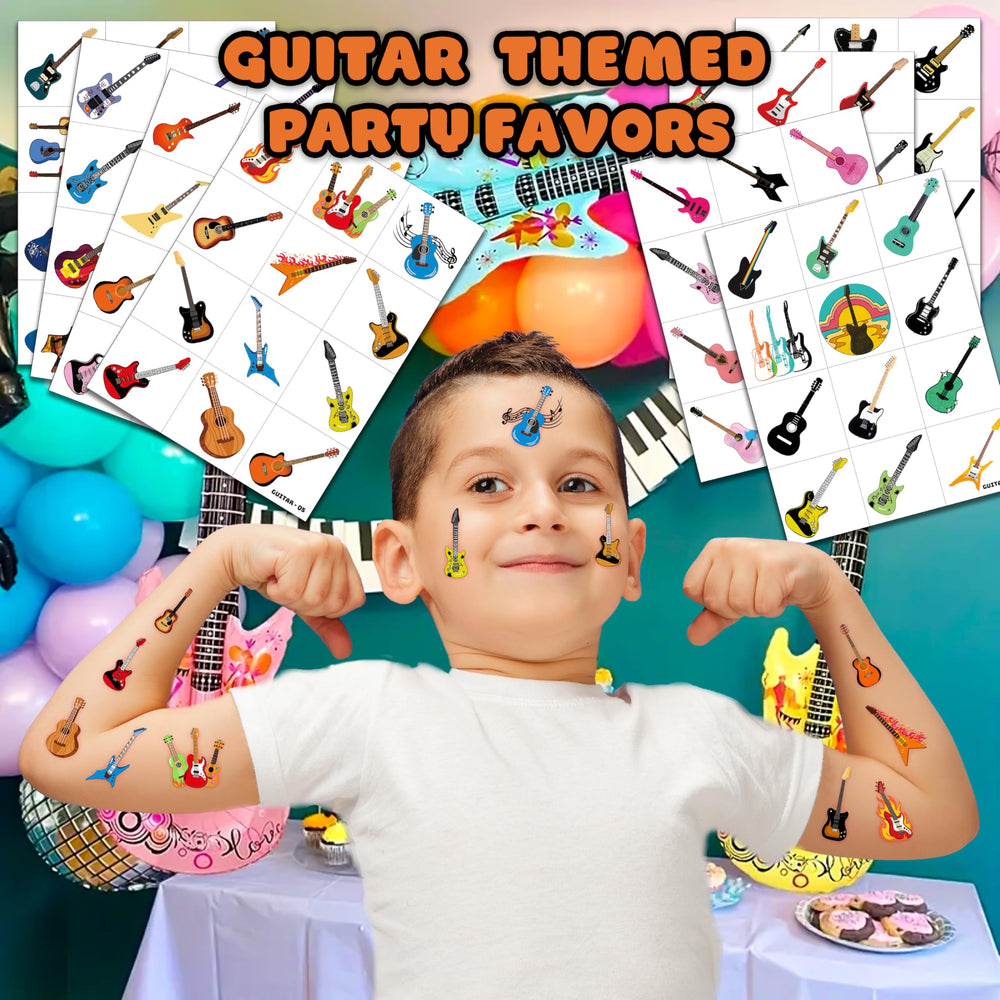 Frawharmone Love Guitar tattoos sheet supports creative party photo moments.