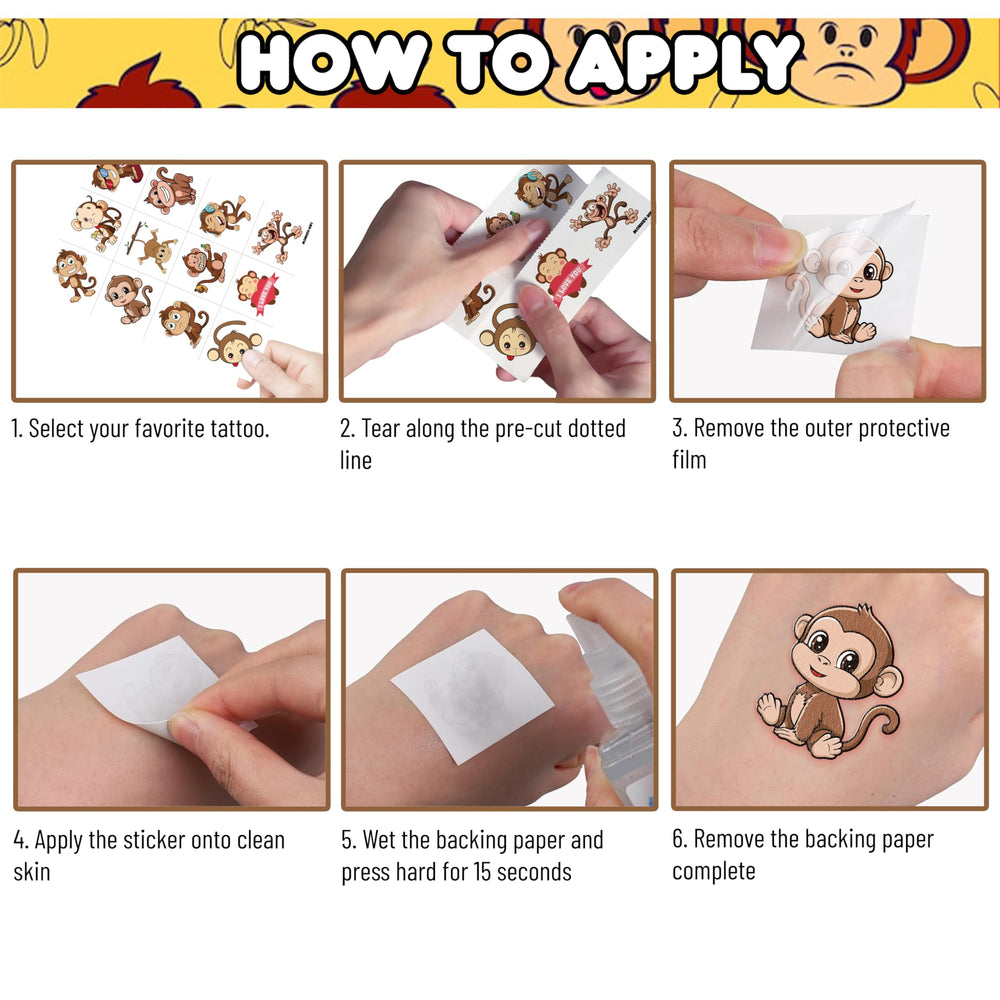 Frawharmone monkey tattoos classroom rewards for jungle-themed lessons.